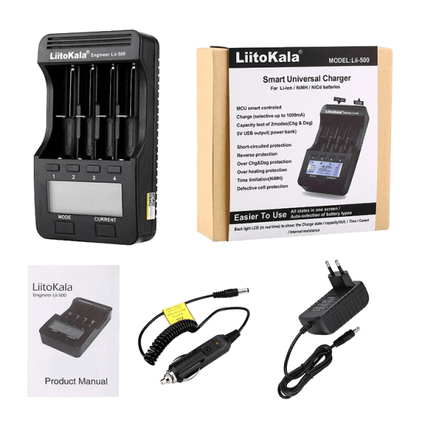 Зарядное устройство Litokala 4 слота с автозарядкой