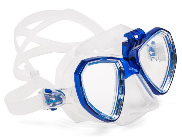 Маска Salvimar Trinity с креплением для камеры синяя