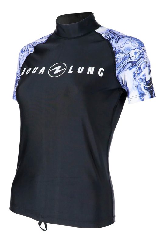 Футболка Aqualung лайкра черный/сиреневый короткий рукав женская