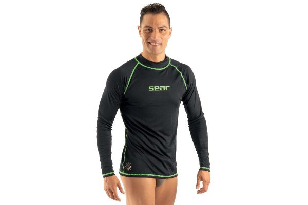 Футболка SeacSub T-SUN мужская длинный рукав черный/зелёный