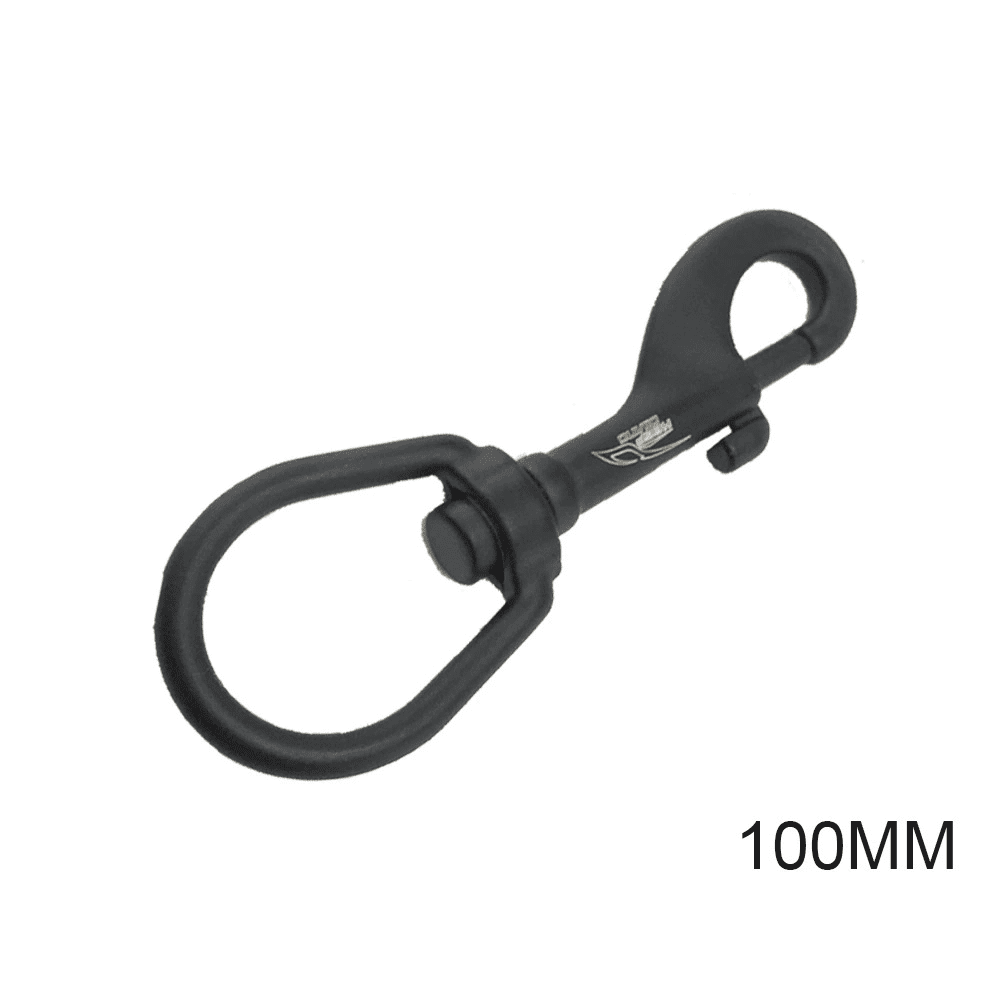 Карабин с кольцом нержавеющая сталь 100мм черный Карабин с кольцом нержавеющая сталь 100мм черный — изображение 1