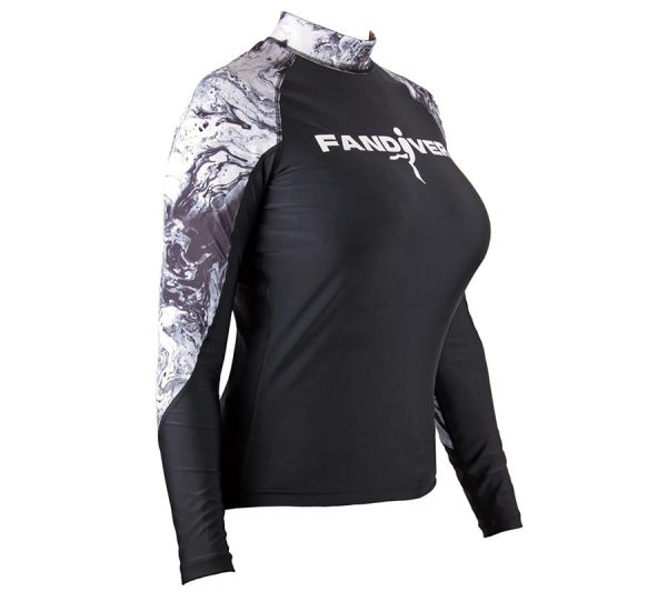 Футболка Galaxy лайкра черный длинный рукав женская